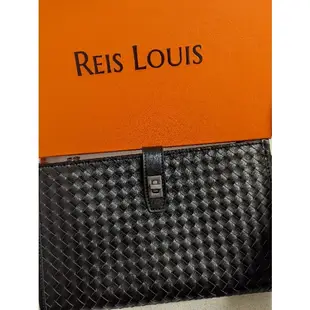 【REIS LOUIS 李斯路易斯】滿版編織正品牛皮手拿包