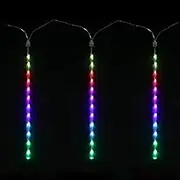 Lexi Lighting RGB Icicle Tube Light, 8 Light Tubes, 96 RGB LEDs, 42cm Tube Height, Multicolor Shower Rain Drop Lights, Remote Control, 3.5m Light Length Indoor/Outdoor Xmas, Party, Holiday Décor