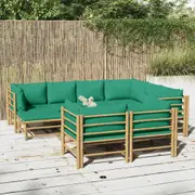 Outdoor Lounge Set Outdoor Sectional Sofa Set with Cushions Bamboo vidaXL