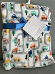 Baby Elements Car Print Baby Blanket Soft Plush Transportation Cars Colorful New