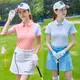 歐碼高爾夫女式短袖t恤polo衫夏季翻領休閒運動白色凹凸上衣球衣