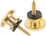 DRESSOOS 2Pcs Guitar Strap Locks Metal Retainers for Quick Release Guitar Strap System Durable Resistant Buttons for Ukulele Finish