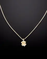 14K Italian Gold Clover Pendant Necklace