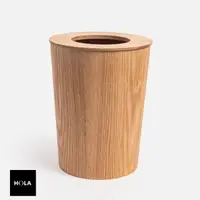 在飛比找momo購物網優惠-【HOLA】木紋垃圾桶 9L 曲柳