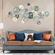 Retro Crafts Hanging Openwork Lotus Leaf Wall Sculptures,3D metal luxury Wall Art Decor for Home Decor,Living Room,120cm * 60 cm