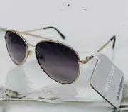 WEST LOOP Gold/Brown Aviator Unisex Sunglasses 100% UVA UVB Protection NEW!!!