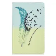 Colored Drawing Feather Bird Pattern Horizontal Flip Leather Case for Galaxy Tab A 10.1 (2019) T510 / T515, with Holder & Card Slots & Wallet