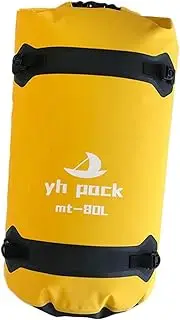 ａ aternee Waterproof Backpack Sack Large Storage Water Resistant Portable Motorcycle Luggage Tail Bag for Beach Rafting Snowboarding, Yellow 80L