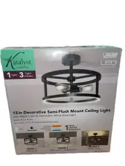 NEW Feit Electric Katalyst 15” 3-Light Matte Black Color Selectable CCT LED B117