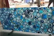 60"x30" Handmade Blue Agate Stone Dining Table Top Solid Kitchen Slab Home Decor