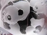 1 TROY OZ. PURE .999 SILVER DETAILED 2008 PANDA & BABY-CHINA COIN GIFT BOX +GOLD