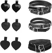 3Sets Slip Ankle Shoe Straps with Heel Pads Flexible PU Material Self Adhesive Design Prevents Shoe DIY Decorative Straps Matte Mirror