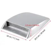 Universal Auto Air Flow Intake Scoop Bonnet Vent Sticker Cover Hood Silver
