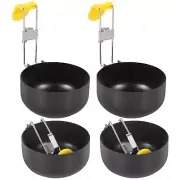 4Pcs Hang Ear Egg Cooker Metal Egg Poacher Foldable Detachable Handle Egg Poache