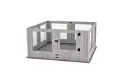 Indoor Dog Pen Tempered Glass Kennel w/ Pad