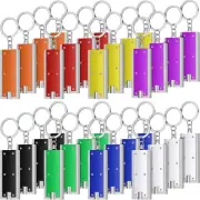 Hicarer 32 Pieces Flashlights Keychain Bulk Mini Powerful LED Keychain Lights Po