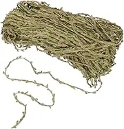 ASAKKURA Natural Jute Twine with Artificial Green Leaves Braided Decoration Vine for Jungle Themed Party Birthday Wedding Garden Home Decor Faux Greenery Garland