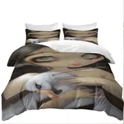 My Albatross Sad Art Painting Girl and Albatross Quilt Cover