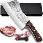 Serbian Forged Butcher Chef Knife Chopper Cleaver Stainless Steel Kitchen Knife