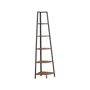 IHOMDEC 5 Tier A-Shaped Industrial Style Corner Shelves Bookcase Retro Brown