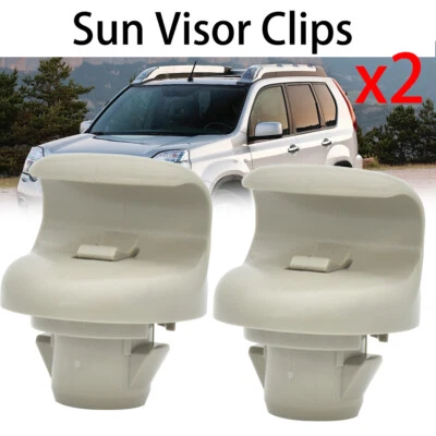 2X Car Sun Visor Clip Hook Fastener Clips Hanging Bracket For Nissan Dualis J10 (for: Nissan)