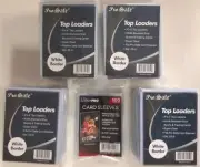 100 Pro Safe White border Regular 3x4 Toploaders + 100 Ultra Pro soft sleeves