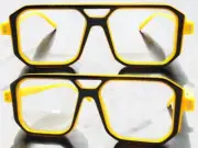 Mens Classic Vintage Retro Hip Hop Nerd Geek Clear Lens EYE GLASSES Yellow Frame
