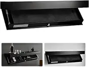 Secret Shelf Storage with Hidden Compartment, Versatile Concealed Floating Wall-Shelf, Wooden Compartment Drawer for Home Decor (Black)