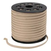 50 Yards x 5mm Faux Suede Leather Cord for Beading, Khaki