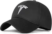DSFG Male and Female Adjustable Car Logo Baseball Cap Travel Hat Racing Hat (Fit Tesla Black + White Logo), Fit Tesla Black and White Logo, 55-60
