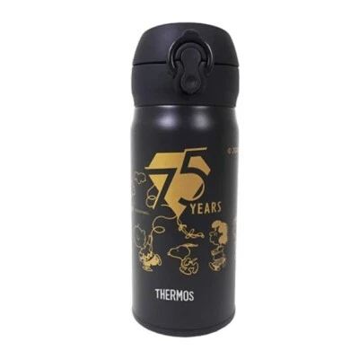 Snoopy PEANUTS THERMOS Water cup Mug 0.35L 75th Anniversary Black Japan