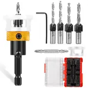 Countersink Drill Bit Set w/ Adjustable Depth Stop Quick Change Countersink ✍