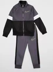 NIKE Little Boys 2 Piece Tricot Track Jacket & Pants Set, Grey Black - 12 months