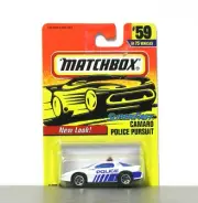 MATCHBOX SUPERFAST #59 - WHITE - CAMARO POLICE PURSUIT - MINT ON CARD 1995
