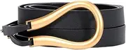 [Generic] Women Leather Waist Belt Double Strap Tie Wrap Cinch Belt