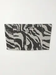 [ROTATE Birger Christensen] ROTATE Birger Christensen - Zebra-print Strapless Cropped Organic Denim Top - Zebra print - DK34 DK 34 Animal print