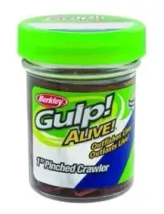 Berkley GAJPC1-NC Gulp Alive Pinched Crawler, 1", 1.7 oz Nightcrawler