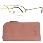 NEW!! ERMENEGILDO ZEGNA EZ5131 032 Gold Pilot Semi Rimless Mens Optical Frame