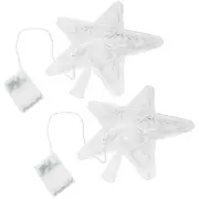 2 Pcs Christmas Tree Decoration Battery Operated LED Star Light