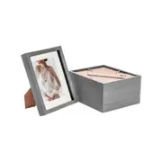 Nicola Spring Acrylic 3D Box Photo Frames with 5" x 7" Mounts - 8" x 10" - Grey - Pack of 5