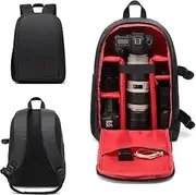 Camera Backpack, DSLR/SLR Camera Bag Waterproof Case with Tripod Holder&Laptop Compartment Compatible with Canon/Nikon, 11.8 * 7.5 * 17.3 in-Red