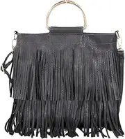 [Generic] Fringe Faux Suede Leather Cross Body Shoulder Bag Womens Sling Bag