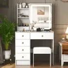 Modern Dressing Table Set with Mirror Makeup Dresser Desk Vanity Home Furniture