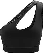 [Generic] Single Shoulder Sports Bra - Seamless Single Shoulder Sports Bra - Comfortable Sweat-Wicking Girls Clothing for Yoga Jogging Gym Tennis Boxing
