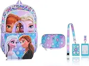[Fast Forward] Disney Minnie Mouse or Frozen Backpack With Lunch Bag, Zip Case and ID Lanyard Set for Girls