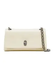 Marc Jacobs The Dual Logo Embossed Chain Wallet One size clouds white