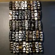 Energy Tibetan Old Agate Multiple patterns Totem dZi Bead 50pcs11-13*36-39mm