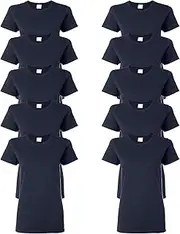 [PriceDumb] 10 Pack Regular Crew Neck Short Sleeve Female Ladies Womens Heavy Cotton Blank Plain Basic T-Shirt Tee Tops Bulk