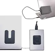 Aesthetic Portable Computer Mounted External Hard Drive and Hub Holder to Organize Laptop Workspace and Declutter Cable with Lock System and Clean Adhesive