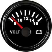 ALAGPNPMZH 52mm Yacht Marine Voltmeter 12v 24v for Car Boat Auto Motor Mobile Indicating Range 8-16 V / 16-32V Red Backlight Volts Voltmeter(BN 816V)